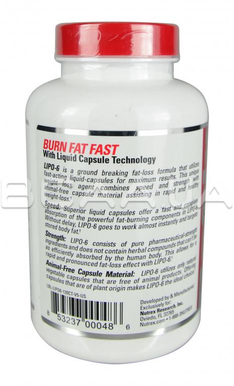 Nutrex Research Lipo-6, Basix Series, Maximum Strength 120 Liqui-Caps ...