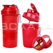 MUSCLE SHAKE Shaker Neon Red 400 мл + 120 мл + 180 мл