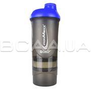 Шейкер IronMaxx Black/blue 600 мл трёхкомпонентный
