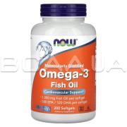 Now Foods, Omega-3 Fish Oil 1000 mg, 180 EPA | 120 DHA, 200 Softgels
