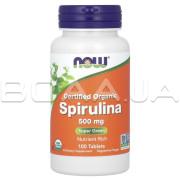 Now Foods, Certified Organic Spirulina 500 mg, 100 Tablets
