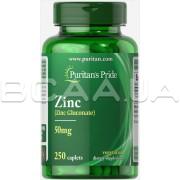 Puritans Pride, Цинк (Zinc) 50 mg 250 caplets