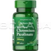 Puritan's Pride, Chromium Picolinate 200 mcg, Yeast Free, 100 Tablets