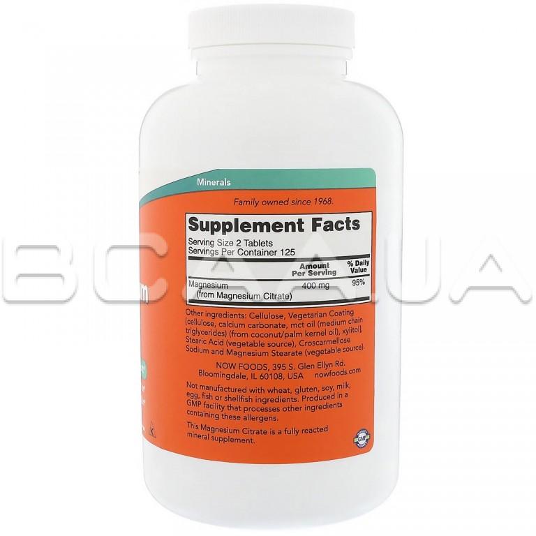 Now Foods, Magnesium Citrate (цитрат магния) 200 mg 250 Tablets Купить ...