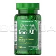 Puritan's Pride, Iron All (залізо) 100 Tablets