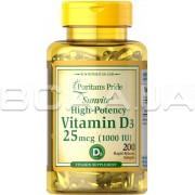 Vitamin D3 25mcg (1000 IU) 200 Rapid Release Softgels