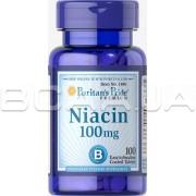 Puritans Pride, Niacin (ниацин) 100 mg 100 Coated Tablets