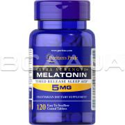 Puritans Pride, Melatonin 5 mg Timed Release, 120 Coated Tablets