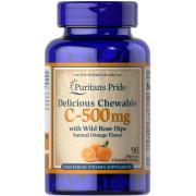 Puritans Pride, Vitamin C 500 mg with Rose Hips, 90 Delicious Chewable Tablets