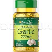 Puritans Pride, Odorless Garlic (Часник без запаху) 500 mg, 100 Rapid Release Softgels