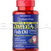 Omega-3 Fish Oil 1290 mg (900 mg Active Omega-3) 120 Coated Mini Gels