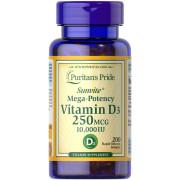 Puritans Pride, Vitamin D3 250 mcg (10,000 IU), 200 Rapid Release Softgels