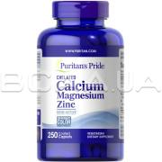 Puritans Pride, Chelated Calcium Magnesium Zinc, 250 Coated Caplets