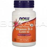 Now Foods, Vitamin D-3 (Вітамін Д) High Potency 5000 IU, 240 Softgels