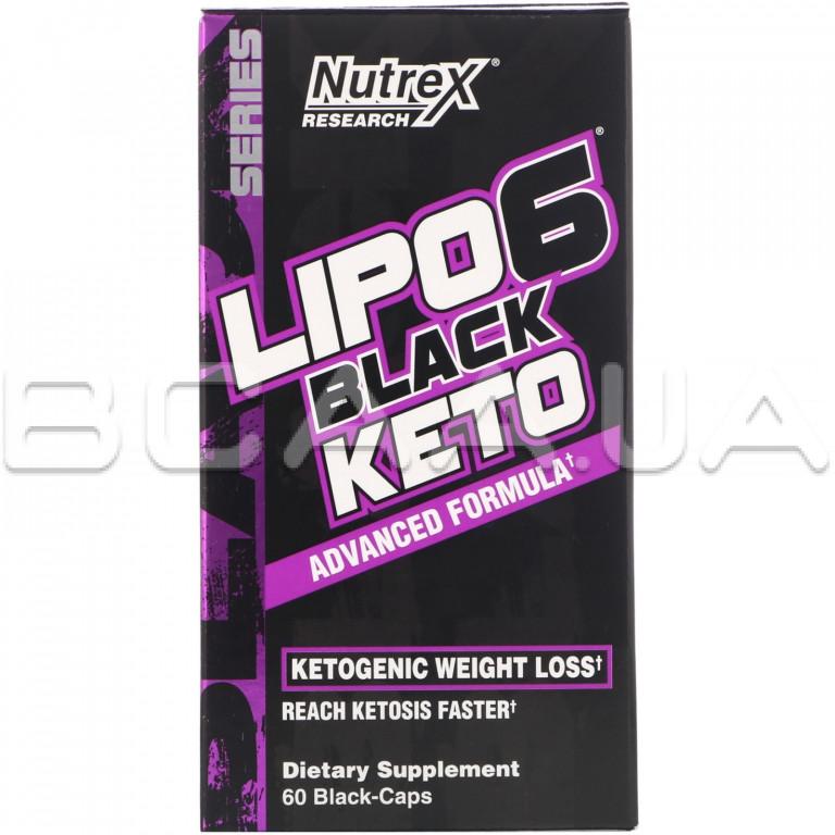 Lipo-6 Black Keto, Advanced Formula, 60 Black-Caps купить жиросжигатель ...