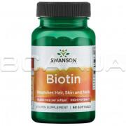 Biotin 10,000 mcg, High Potency 60 Softgels