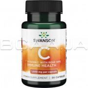 Swanson, Vitamin C 1000 mg with Rose Hips (Витамин С, Шиповник), 30 Сapsules