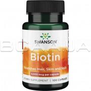 Biotin 5,000 mcg, 100 Capsules