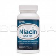 Gnc, Ниацин (Niacin) 500 mg, 100 Vegetarian Tablets