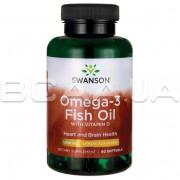 Swanson, Omega-3 Fish Oil 1,000 mg with Vitamin D, Lemon Flavored, 60 Softgels