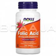 Now Foods, Folic Acid with Vitamin B-12, 800 mcg, 250 Tablets