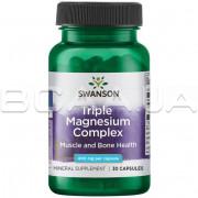Swanson, Triple Magnesium Complex (Магний), 400 mg, 30 Capsules