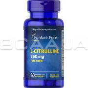 Puritans Pride, L-Citrulline 750 mg, Free Form, 60 Rapid Release Capsules