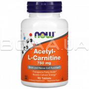Now Foods, Acetyl-L Carnitine, 750 mg, 90 Tablets