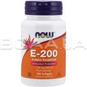 Now Foods, Vitamin E-200 IU, d-Alpha Tocopheryl, 100 Softgels