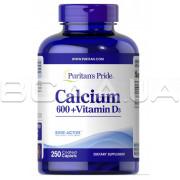 Puritans Pride, Calcium 600 + Vitamin D3, 250 Coated Caplets