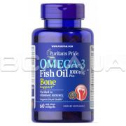 Puritans Pride, Omega-3 Fish Oil 1000 mg Plus, Bone Support, 60 Rapid Release Softgels