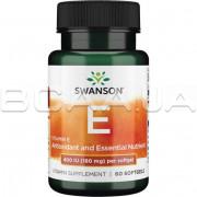 Swanson, Vitamin E, 400 IU (180 mg) 60 Softgels