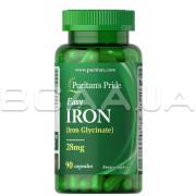 Puritans Pride, Easy Iron, Iron Glycinate 28 mg, 90 Capsules