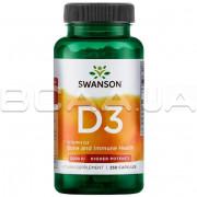 Swanson, Vitamin D 2,000 IU, 50 mcg (Витамин Д), Higher Potency, 250 Capsules