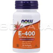 Now Foods, E-400 with Mixed Tocopherols (Витамин Е), 268 mg (400 IU), 50 Softgels