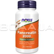Now Foods, Pancreatin 2000 (Панкреатин), 100 Capsules