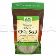 Now Foods, Real Food, Organic White Chia Seed (Органічне Насіння Білого Чіа), 454 g