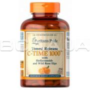 Puritans Pride, C-TIME 1000 with Bioflavonoids & Rose Hips (Витамин C), 250 Coated Caplets