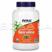 Now Foods, Certified Organic Spirulina 500 mg, 500 Tablets