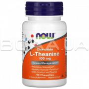 Now Foods, Chewable L-Theanine 100 mg (Теанин), 90 Chewables
