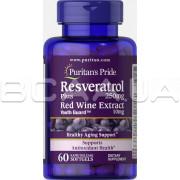 Puritans Pride, Resveratrol 250 mg plus Red Wine Extract, 60 Rapid Release Softgels