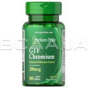 Puritans Pride, GTF Chromium 200 mcg (Хром), 100 Coated Tablets
