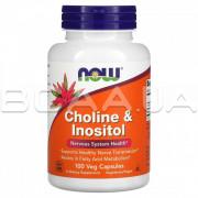 Now Foods, Choline & Inositol (Холин и Инозитол), 100 Veg Capsules