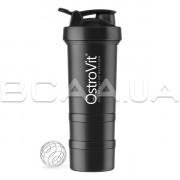 Ostrovit, Shaker (Шейкер) Premium with 2 pill boxes and mixing ball, black, 450 ml