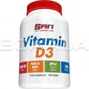 San, Vitamin D3 (Витамин Д3) 5000, 180 Softgels