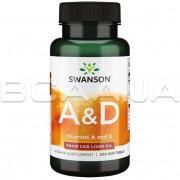 Swanson, Vitamins A & D, 250 Softgels