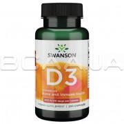 Swanson, Vitamin D3 400 IU (10 mcg), 250 Capsules