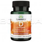 Swanson, D Complex, with vitamins D2 and D3, 60 Veggie Capsules