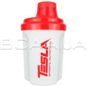 Tesla Sports Nutrition Shaker, White Red, 300 ml