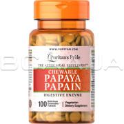 Puritan's Pride, Papaya Papain, 100 Chewable Tablets